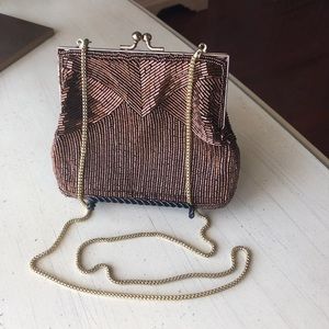 Metallic and Gold beaded coin purse